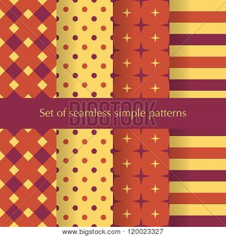 Seamless Ancstract Geometry Pattern With Stars, Squares, Dots Anf Stripes.