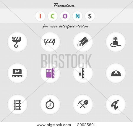 Building equipment icons set