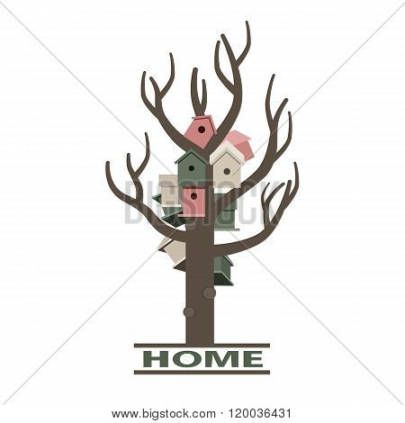 Card with nesting boxes on the tree