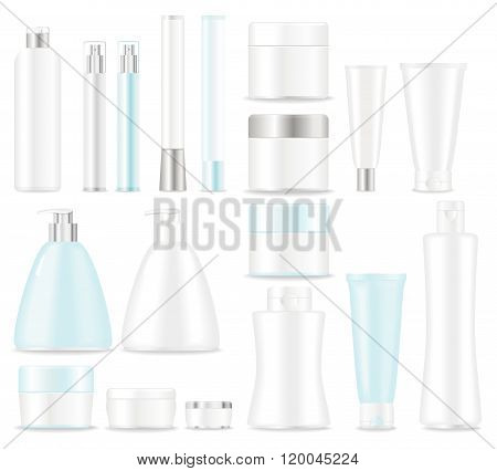 Set of blank cosmetic tubes