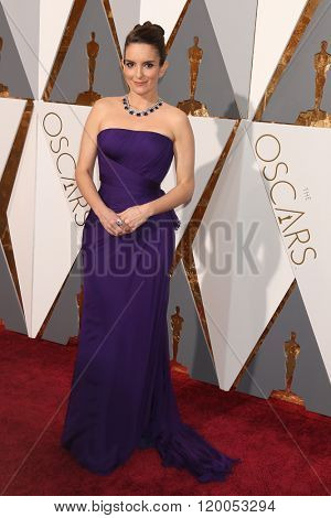 LOS ANGELES - FEB 28:  Tina Fey at the 88th Annual Academy Awards - Arrivals at the Dolby Theater on February 28, 2016 in Los Angeles, CA