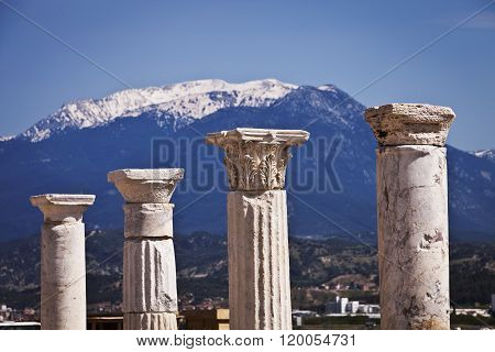Columns At Laodicea In Turkey