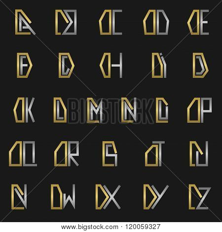 Letter D with alphabet