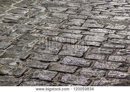 Cobblestone Street Detail View
