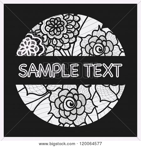 Vector Template With Flowers For Wedding Invitation,greeting Card, Ticket, Congratulation, Boutique
