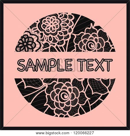 Vector Template With Flowers For Wedding Invitation,greeting Card, Ticket, Congratulation, Boutique