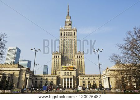 Palace Of Culture And Science In Warsaw In Poland