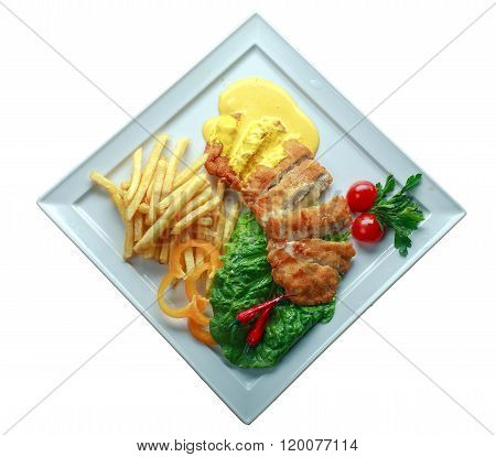 Doner kebab on a plate