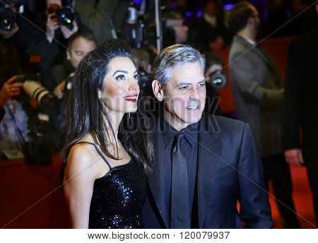 George Clooney, Amal Alamuddin attend the 'Hail, Caesar!' Premiere during the 66th Berlinale International Film Festival on February 11, 2016 in Berlin, Germany.