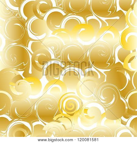 Pattern abstract golden curls