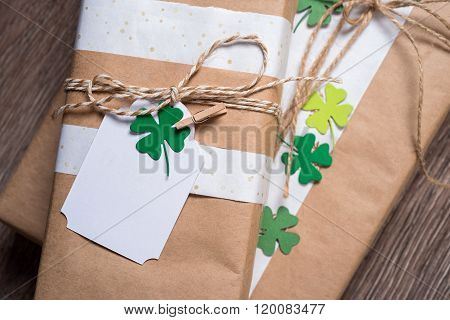 gift box with shamrock