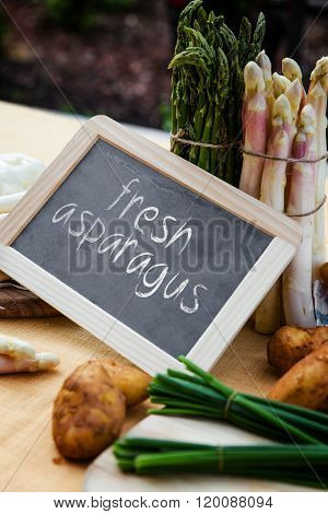 Asparagus With Blackboard And Sentence