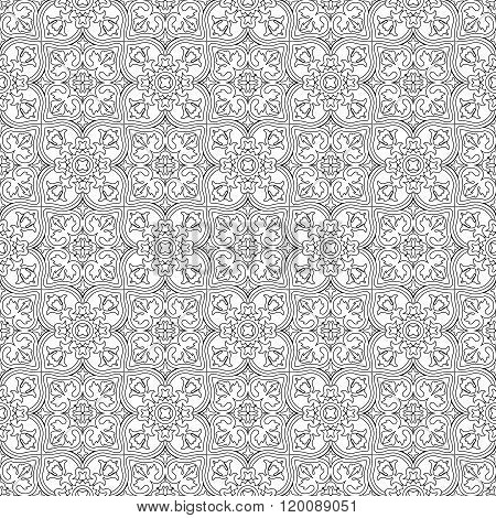 Black and white vector seamless pattern background.