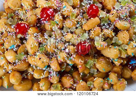 Traditional Italian Christmas Stuffoli Honey Balls