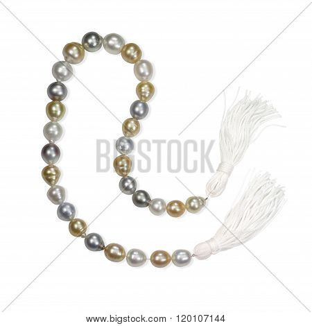 Beatiful pearl necklace isolated on a background