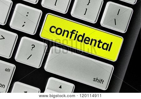 Keyboard  Button Written Word Confidental