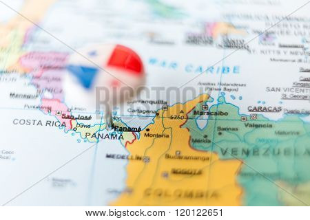 Needle Pointing Panama On Map