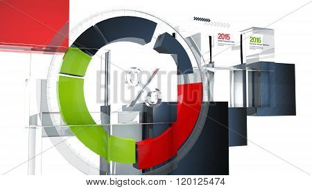 Infographic, chart, graph, growth, glass, results, 3D