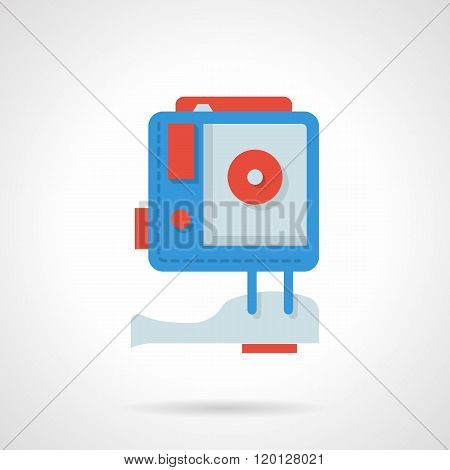 Action camera flat color design vector icon