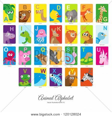 Flat Animal Alphabet