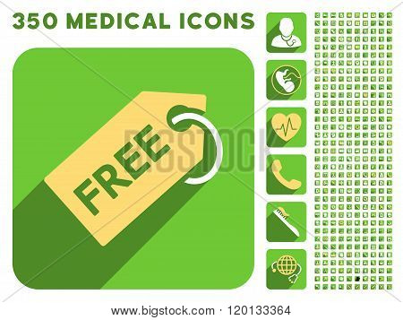 Free Tag Icon and Medical Longshadow Icon Set