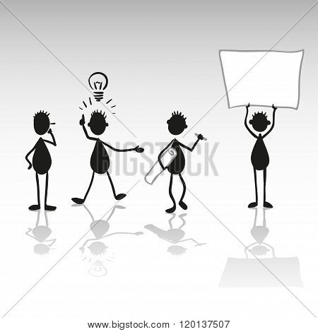 Stick figure with blank text box