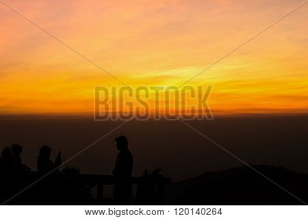 Viewpoint In Sunrise At Doi Ang Khang. Chiang Mai. Thailand
