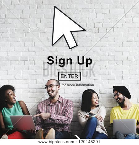 Sign Up Register Join Applicant Enroll Enter Membership Concept