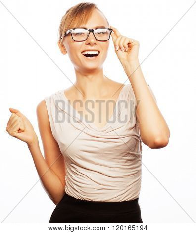 young business woman in glasses