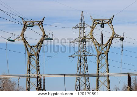 Electric Pillar Over Blue Sky