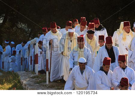 Nablus, Israel - April ,2015, Members Of The Ancient Samaritan Community