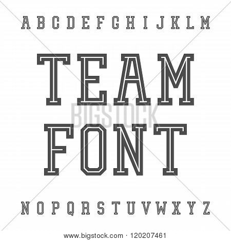 Vintage Font. Slab Serif Retro Typeface. University Team Style L
