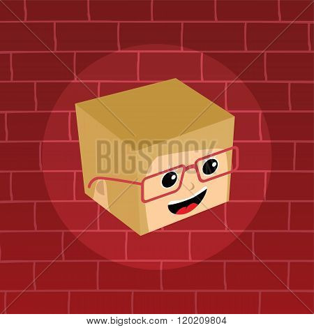 Female Isometric Block Cartoon Head