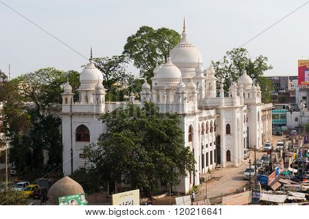 View of Makkah Mosque from charminar hyderabad