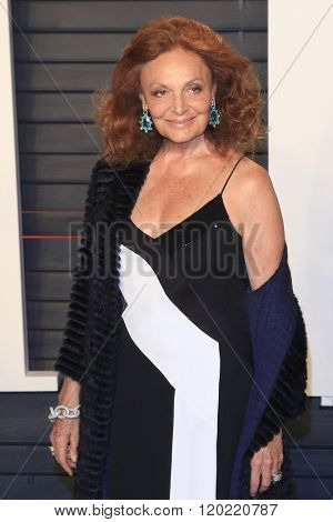 BEVERLY HILLS - FEB 28: Diane von Furstenberg at the 2016 Vanity Fair Oscar Party on February 28, 2016 in Beverly Hills, California