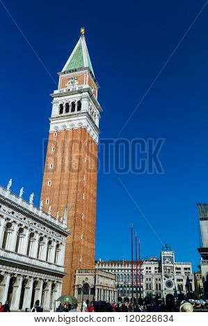 italy, venice. st. mark's square and campanile