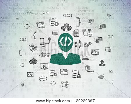 Programming concept: Programmer on Digital Paper background