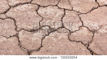 Cracked groundDry land. Cracked ground backgroundDry cracked ground filling the frame as background