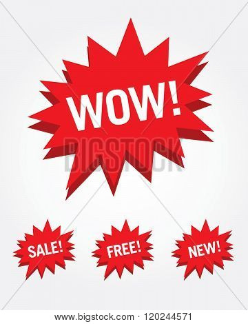 Vector attention grabber set with messaging