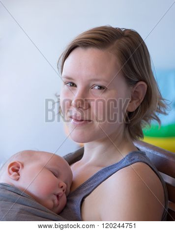 Portrait of mother and baby
