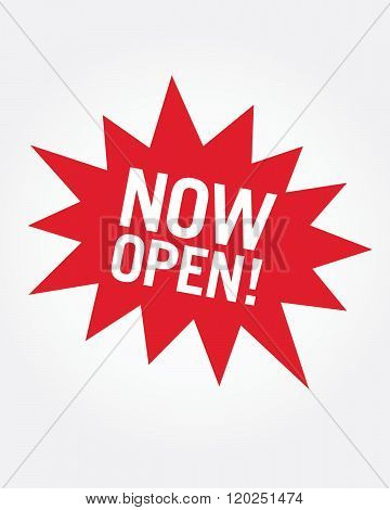 Vector 'Now Open' Retail Star burst Icon