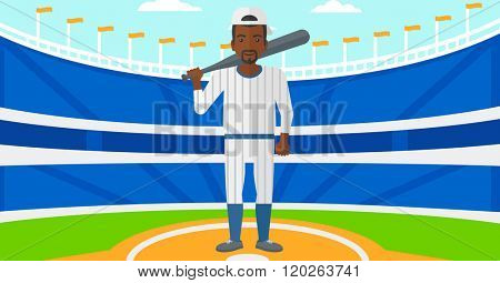 Baseball player with bat.
