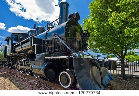Flagstaff, U.S.A. - May 24, 2011: Arizona, an old train near the railway station.