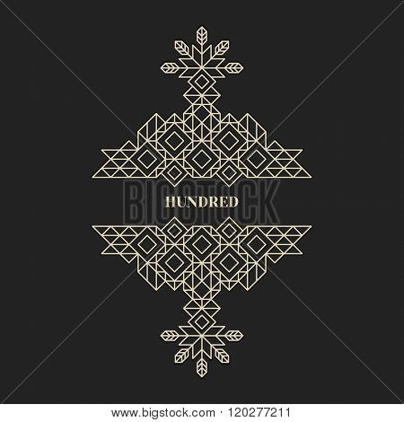 Decorative Design Element in Retro Style. Vector Calligraphic Template. Line Art Design for Invitations, Posters, Presentation. Element for Design. Vector Vintage Frame. Calligraphic Linear Element