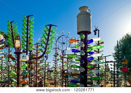 Helen Dale, U.S.A. - May 28, 2011: California, the Bottle Tree Ranch on the Route 66.