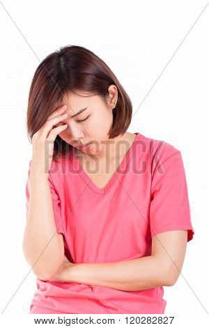 Women Having Headache, Migraine, Hangover, Insomnia.