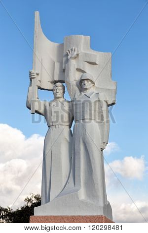 Monument soldiers who fell in battles for Motherland. Usman. Russia