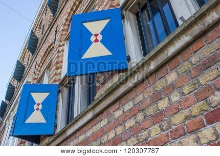 Blue Blinds At The Museum Martena In Franeker