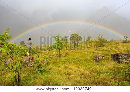 Gazing at a Lofoten Rainbow