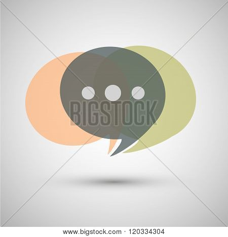 Chat icon vectoron a gray background.